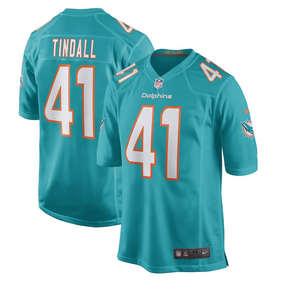 Men Miami Dolphins 41 Channing Tindall Nike Aqua Game Player NFL Jersey